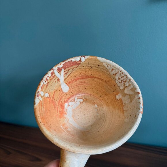 2 Vintage Studio Hand Thrown Handled Soup/Chili Bowls Tan Brown Rust Rustic - Picture 8 of 10